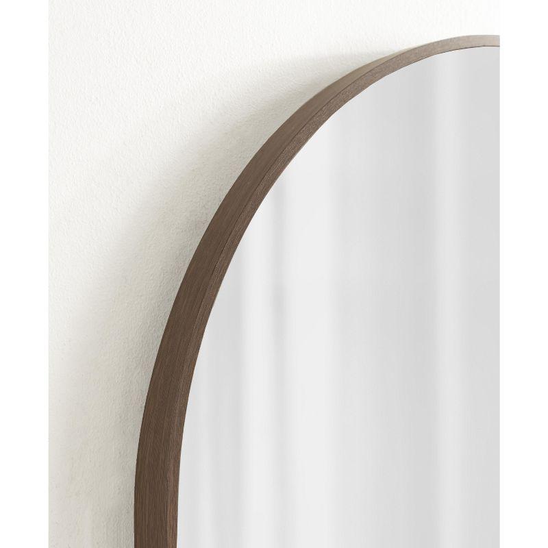 Kate and Laurel Zayda Metal Arch Mirror, 20x28, Walnut Brown