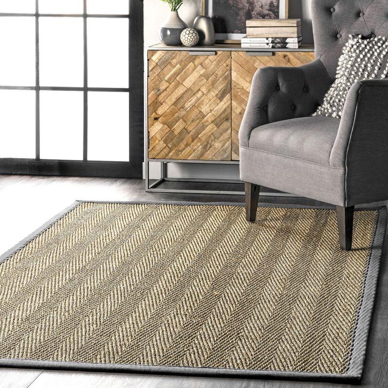 Nuloom Larnaca Seagrass Herringbone Indoor Area Rug