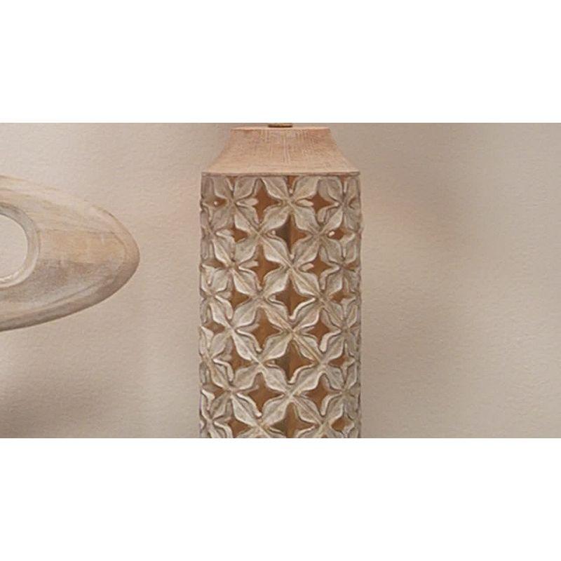 Flora Table Lamp White - Splendor Home: Resin Base, Linen Cone Shade, 3-Way Light, UL Listed