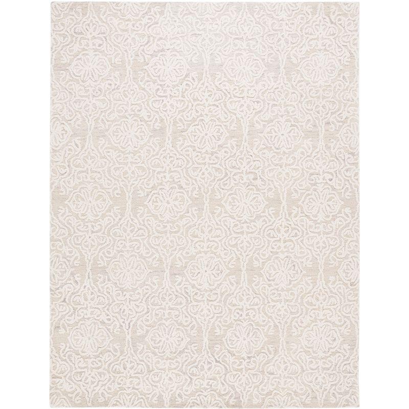 Blossom BLM112 Hand Tufted Indoor Area Rug - Silver/Ivory - 9'x12' - Safavieh