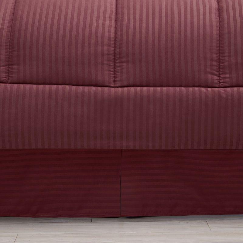 Sweet Home Collection Dobby Stripe Embossed Bed In a Bag Comforter Set