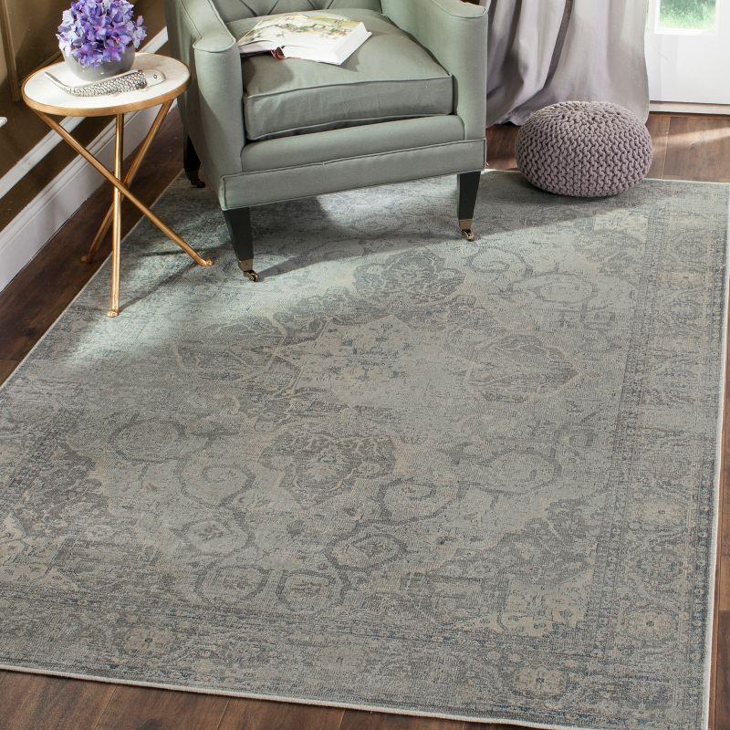 Vintage VTG159 Power Loomed Indoor Skid-Resistant Area Rug - Silver - 8'x10' - Safavieh