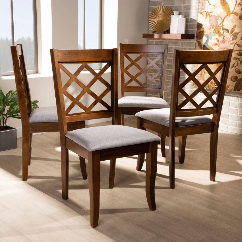 Set of 4 Brigitte Dining Chair Gray/Walnut - Baxton Studio