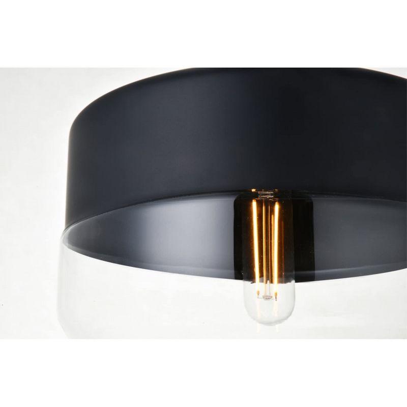 Elegant Lighting Ashwell 1 Light Black Pendant With Clear Glass
