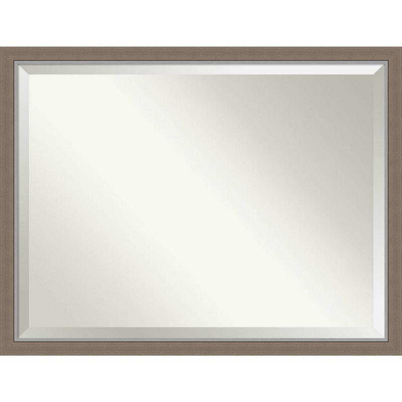 43" x 33" Eva Framed Bathroom Vanity Wall Mirror Brown - Amanti Art: Polystyrene Frame, Beveled Glass, Wall Mount