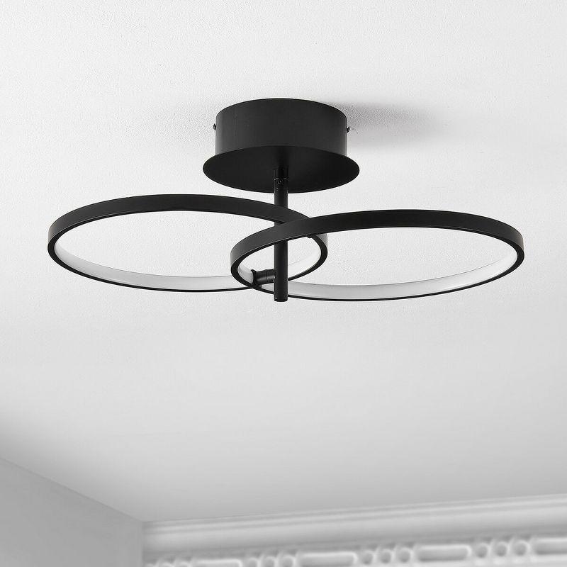 Reyah Led 11.75"Flush Mount - Matte Black - Safavieh.