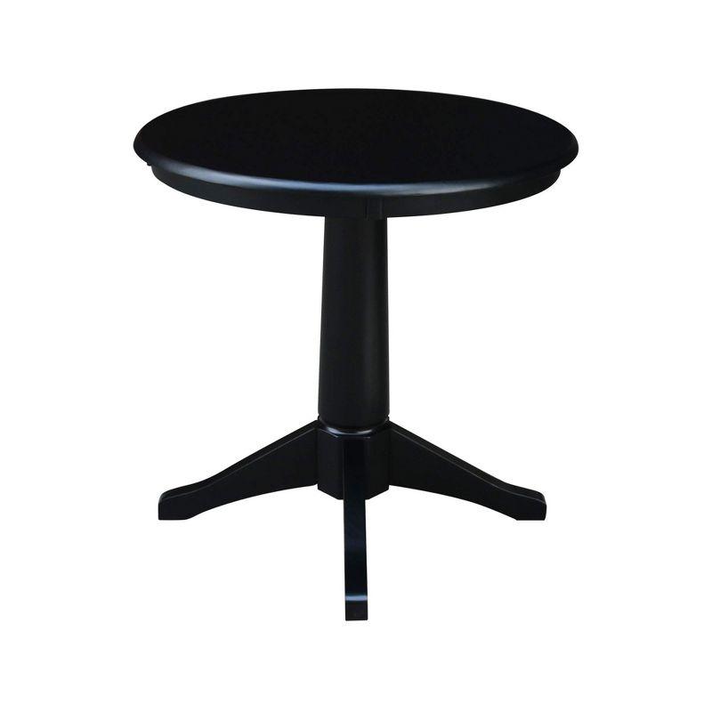 Black Round Solid Wood Pedestal Dining Table