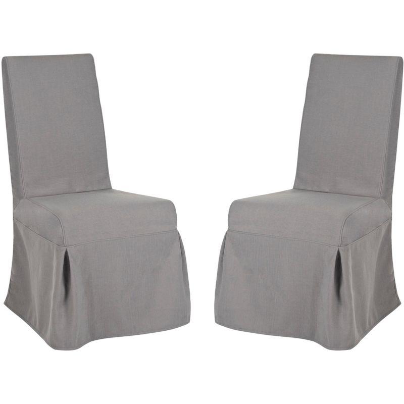 Adrianna Arctic Grey Slipcover Parsons Chair Set of 2