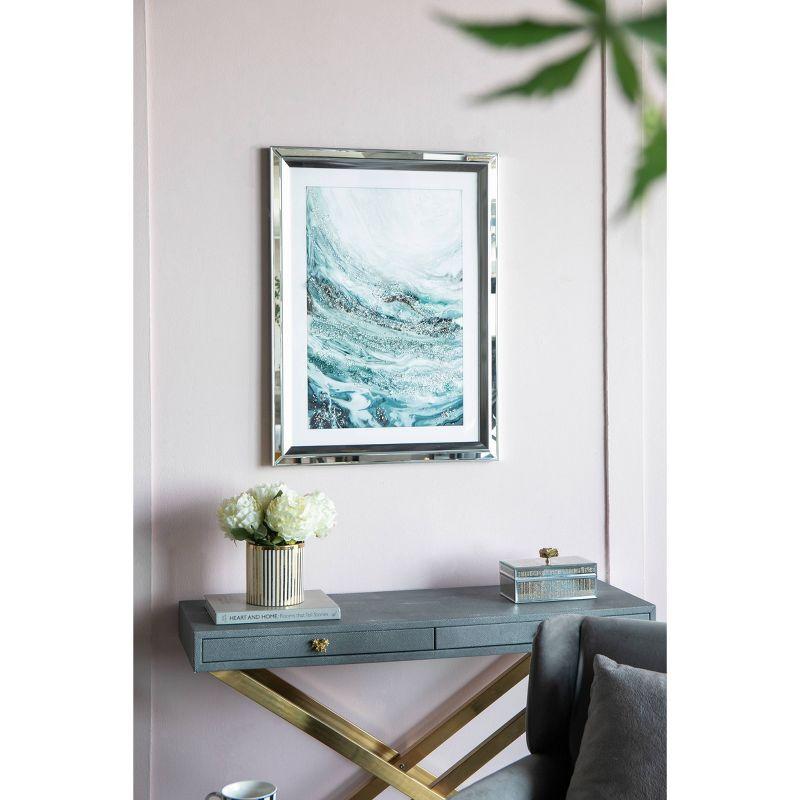 A&B Home Aurora Crystal Mirror Framed Wall Art - Set Of 2 -  23.5" X 31.5" - Blue/White/Beige (Set of 2)