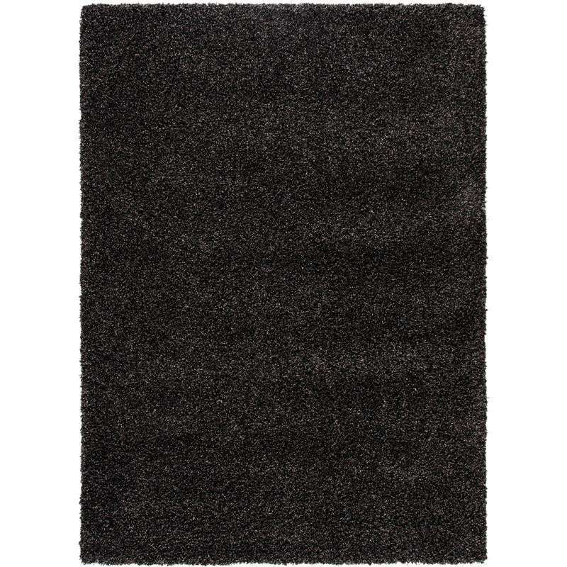 Charcoal Luxury Plush 5'3" x 7'6" Synthetic Shag Area Rug