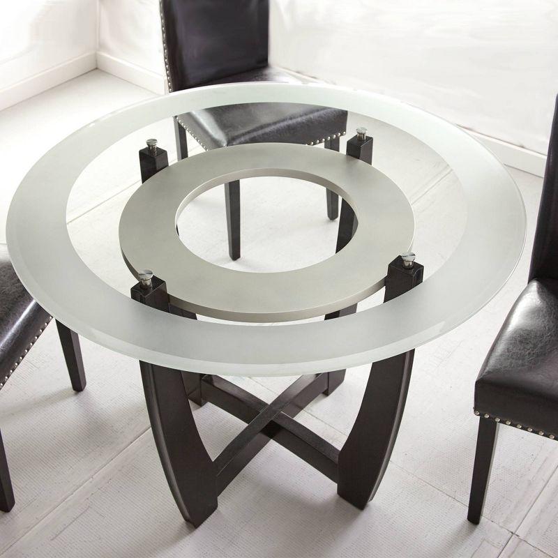 Steve Silver Co. Verano Dining Table Espresso: 45" Round, Non-Extension, Criss Cross Base, Seats 4