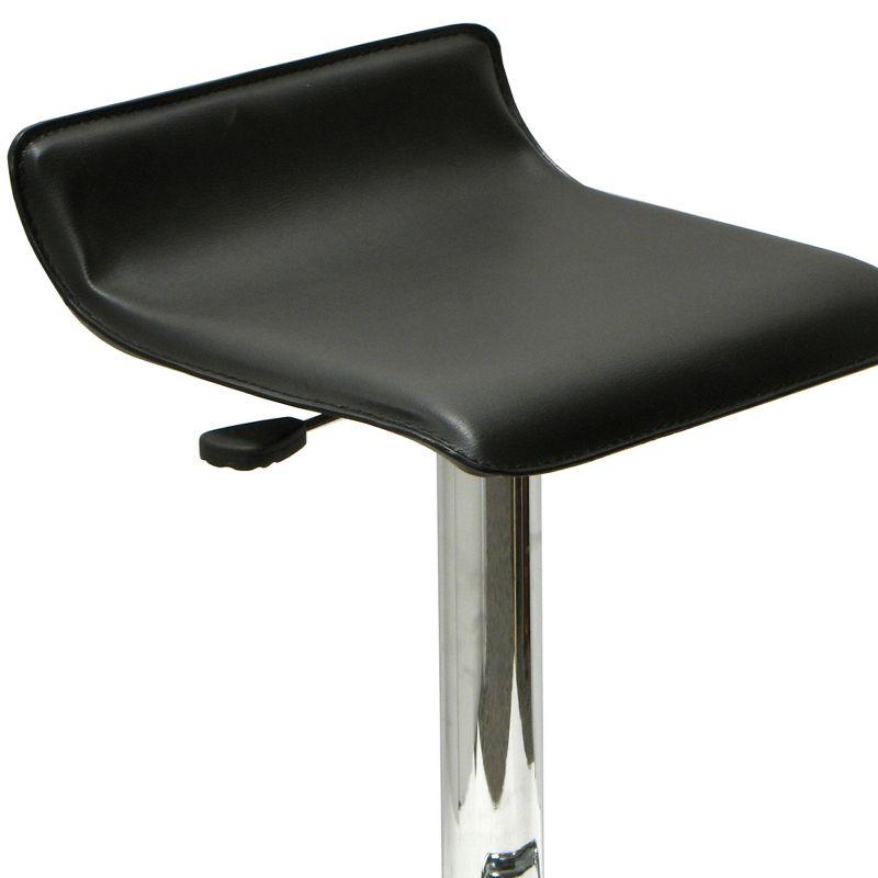 Set of 2 Spectrum, Adjustable Air Lift Stool, Black Faux Leather Metal - Winsome: Swivel, Counter Height, Easy Clean