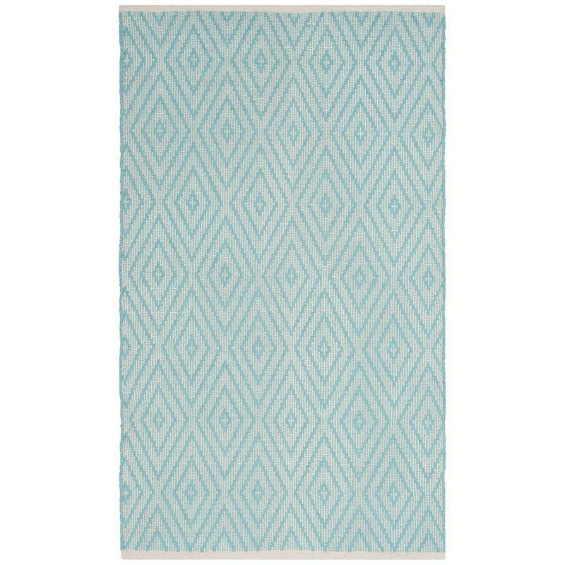 Montauk MTK811 Hand Woven Indoor Area Rug - Turquoise/Ivory - 4'x6' - Safavieh.