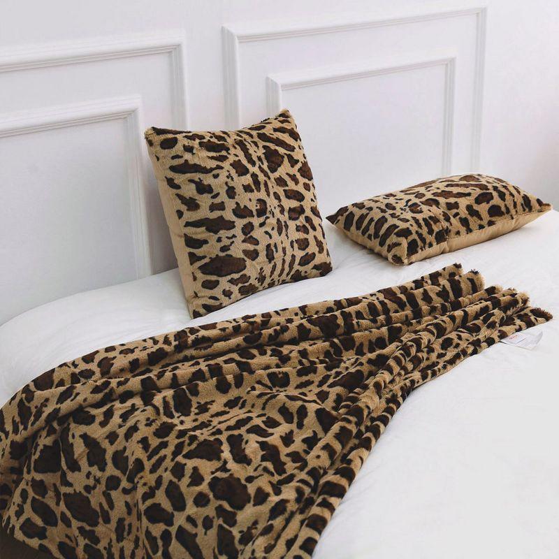 Animal Print Faux Fur Throw Pillow