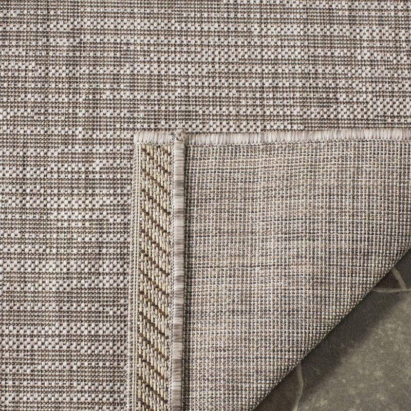 Taupe Gray Square Synthetic Outdoor Area Rug