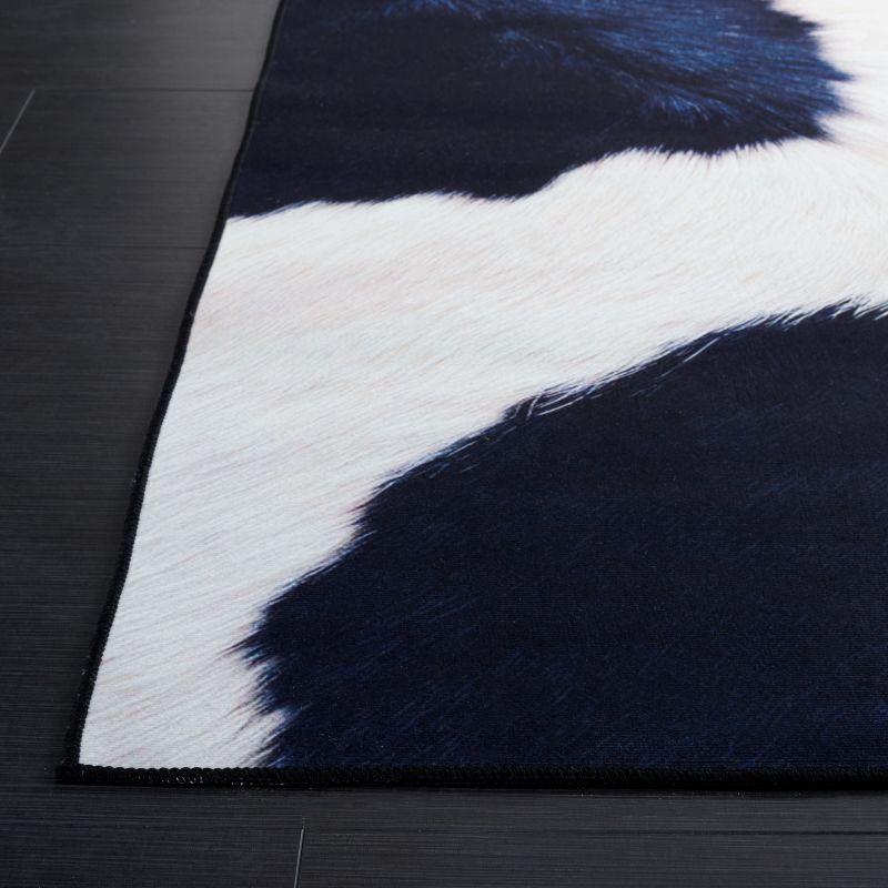 Faux Hide FAH548 Power Loomed Machine Washable Area Rug - Ivory/Dark Blue - 8'x10' - Safavieh.