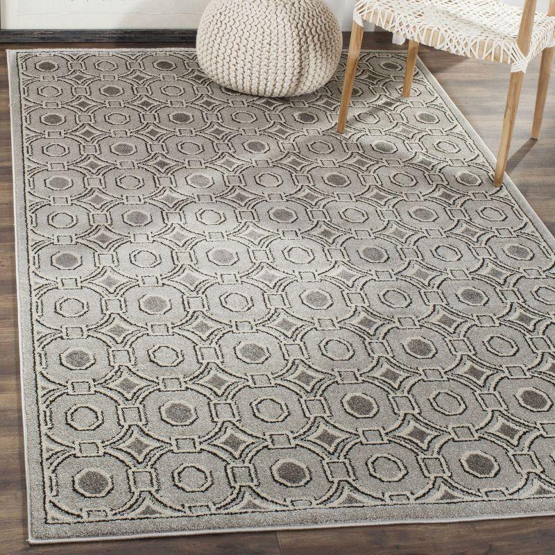 Amherst AMT431 Power Loomed Indoor Area Rug - Light Grey/Ivory - 7'x7' - Safavieh