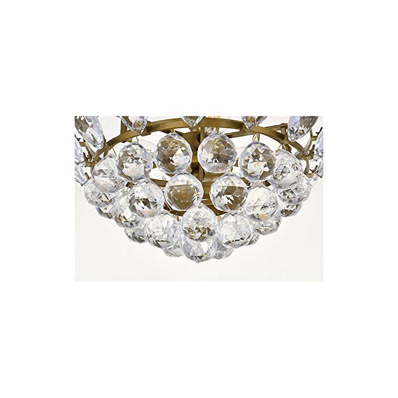 Emilia 14" Brass and Crystal Flush Mount Light