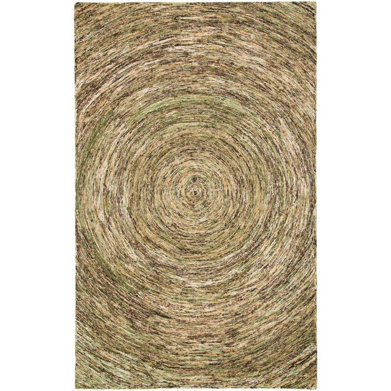 Ikat IKT633 Hand Tufted Area Rug - Green - 4'x6' - Safavieh