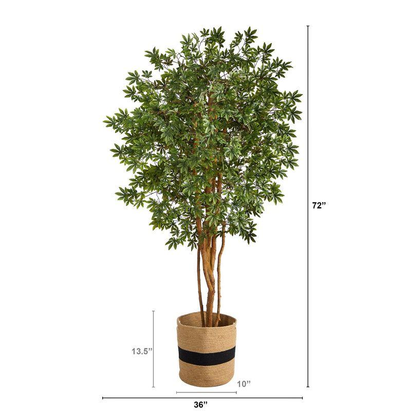 Nearly Natural 6-ft Japanese Maple Artificial Tree in Handmade Natural Cotton Planter