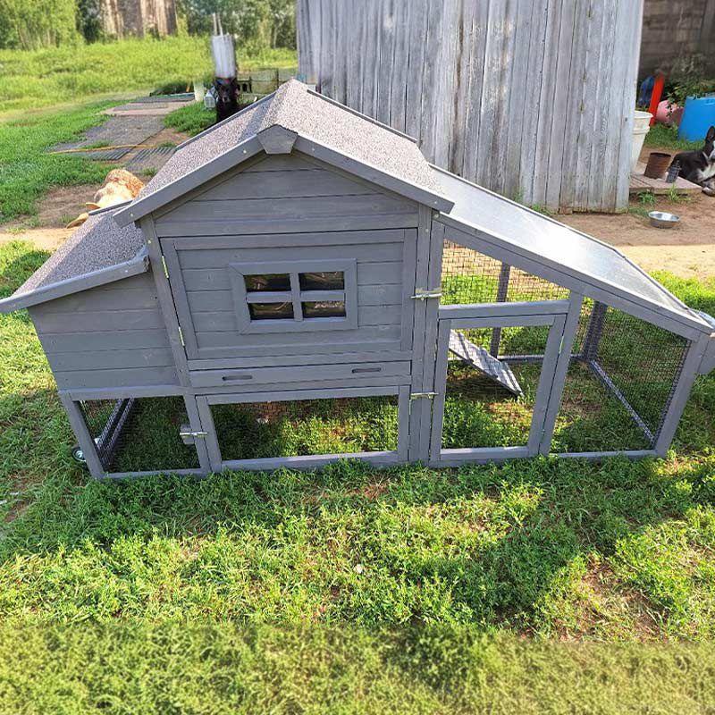 Aivituvin-AIR23-R Wooden Chicken Coop Red 67.3"(L)x26"(W)x39.4"(H)