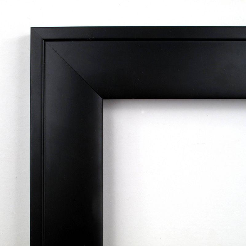 32" x 26" Non-Beveled Nero Black Wood Wall Mirror - Amanti Art: Modern Rectangle, Wall Mount, Includes Hardware