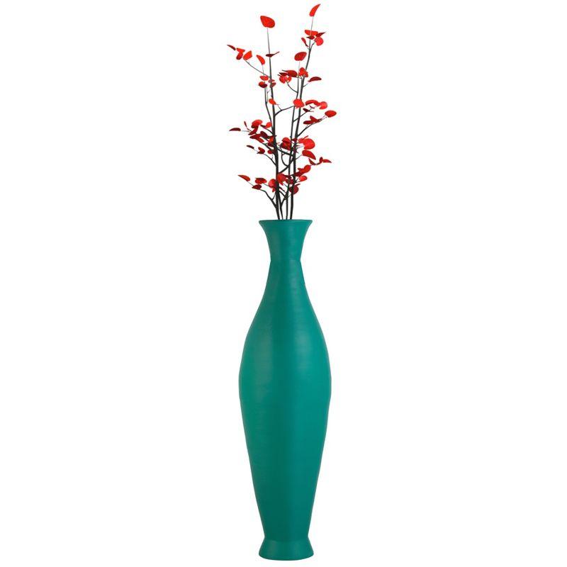 Uniquewise Modern Bamboo Floor Vase - Decorative 43-inch Vase for Living Room, Dining Room, or Entryway - Fill with Dried Branches or Flowers, Green