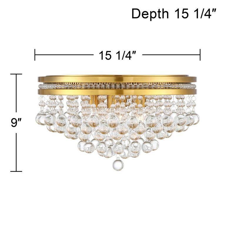 Regina Brass and Crystal Elegance Flush Mount Ceiling Light