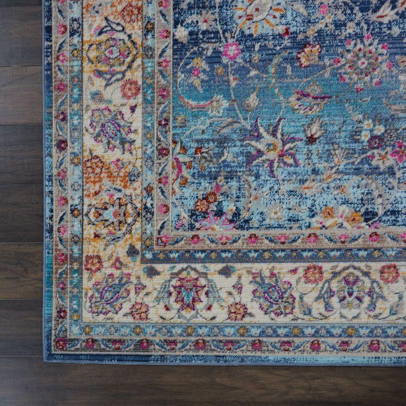 Nourison Vintage Kashan VKA01 Blue/Ivory/Orange Indoor Area Rug - 2' x 4'
