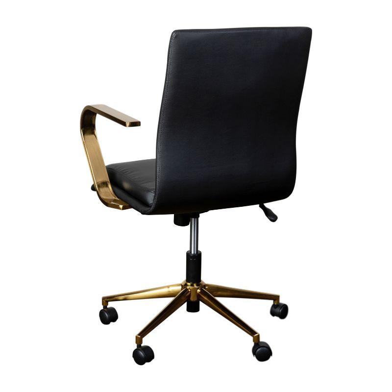 Flash Furniture James Mid-Back Designer Executive Upholstered Office Chair with Brushed Metal Base and Arms