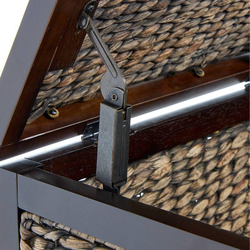 ClickDecor Wilson Storage Trunk Rustic Wicker Black: Farmhouse Style, No Assembly, Anti-Tip Hardware, 18x30x16"