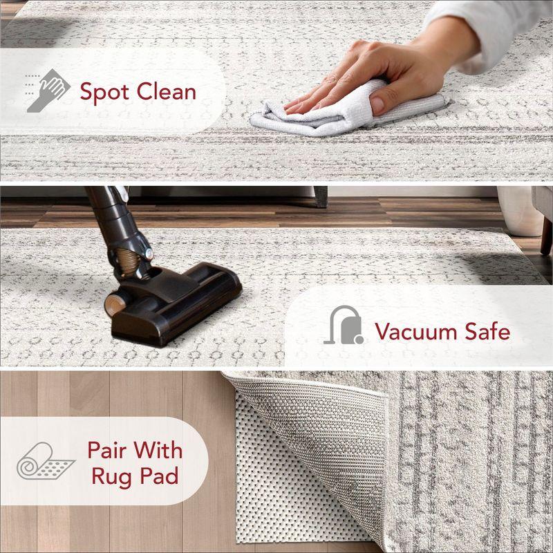 Nuloom Nova Striped 4x6 Indoor Area Rug for Living Room Bedroom Dining Room Kitchen, Grey/Off White