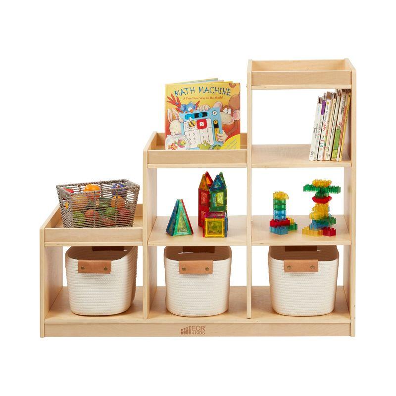 Natural Birch Wood 6-Cube Kids Storage Cabinet