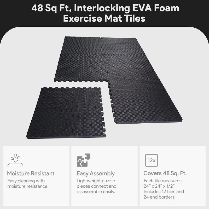 BalanceFrom Fitness Balancefrom Fitness 48 Sq Ft Interlocking EVA Foam Exercise Mat Tiles