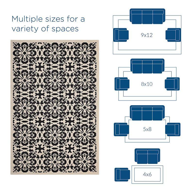 Modway Ariana Vintage Floral Trellis 4x6 Indoor and Outdoor Area Rug