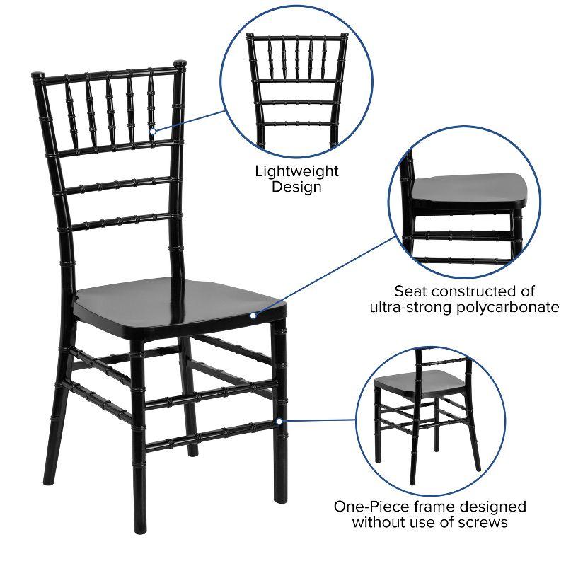 Flash Furniture HERCULES PREMIUM Series Black Resin Stacking Chiavari Chair