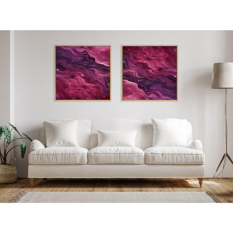 Kate & Laurel All Things Decor 30"x30" Tonal Abstract Purple Plum Framed Canvas by The Creative Bunch Studio Natural