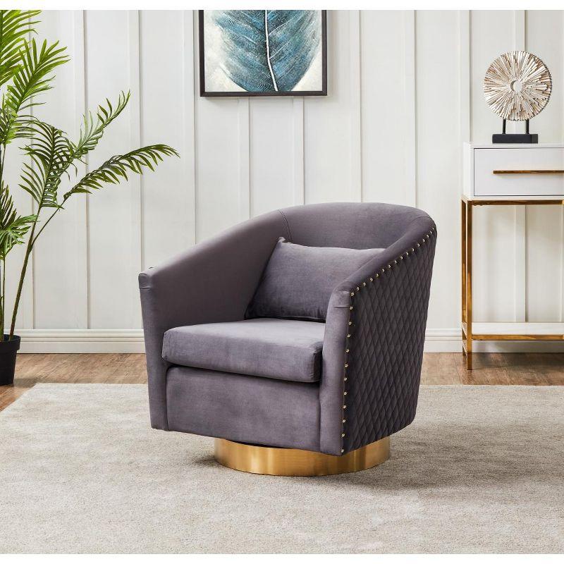 Skye Upholstered Swivel Barrel Chair