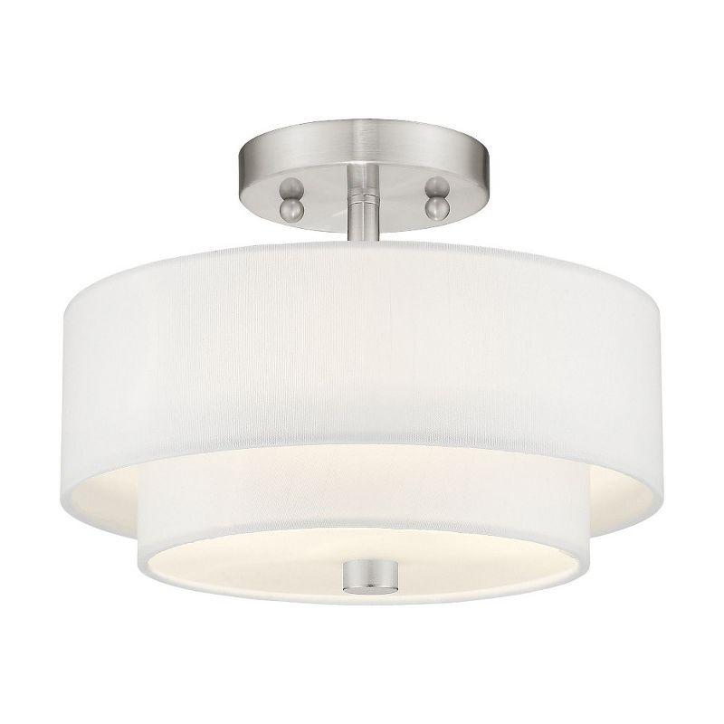 Livex Lighting Claremont 2 - Light Semi-Flush Mount in  Brushed Nickel