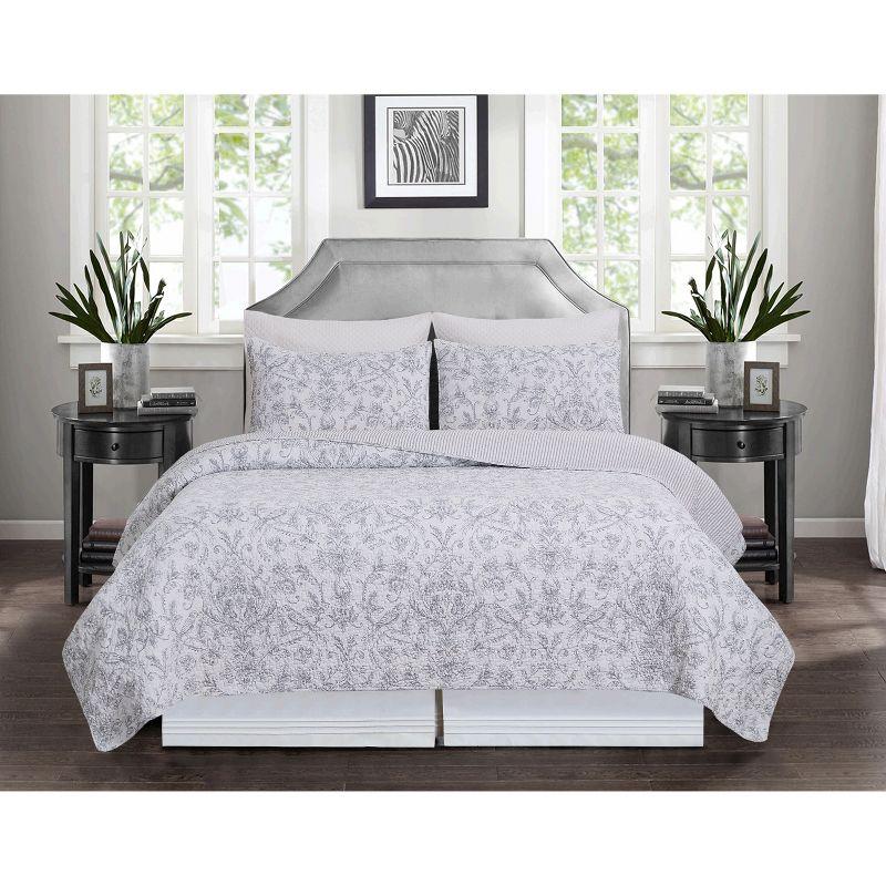 C&F Home Songbirds Full and Queen 3 Piece Quilt Set Cotton Reversible and Machine Washable
