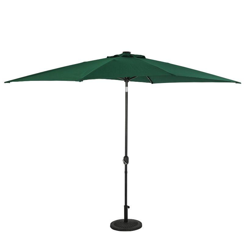 10' x 6.5' Rectangular Nassau Market Patio Umbrella with LED Bulb Lights - Island Umbrella: Solar Powered, Weatherproof