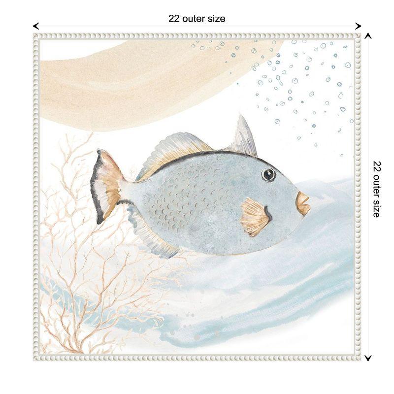 Amanti Art Ocean Oasis Waves Blue Fish by Patricia Pinto Canvas Wall Art Print Framed 22 x 22-in.