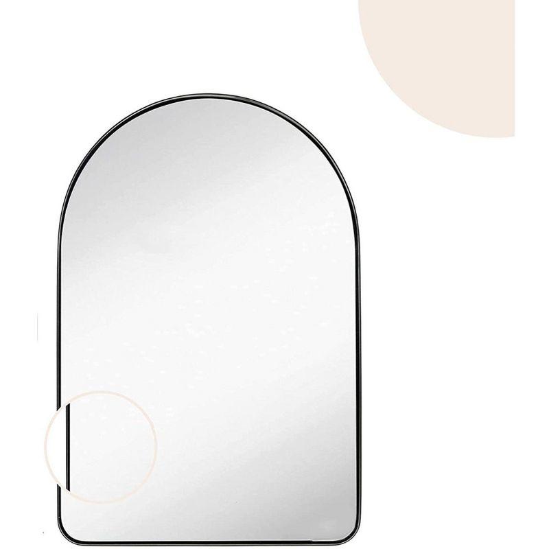 Hamilton Hills 24" x 36" Arched Top Corner Mirror with Black Frame