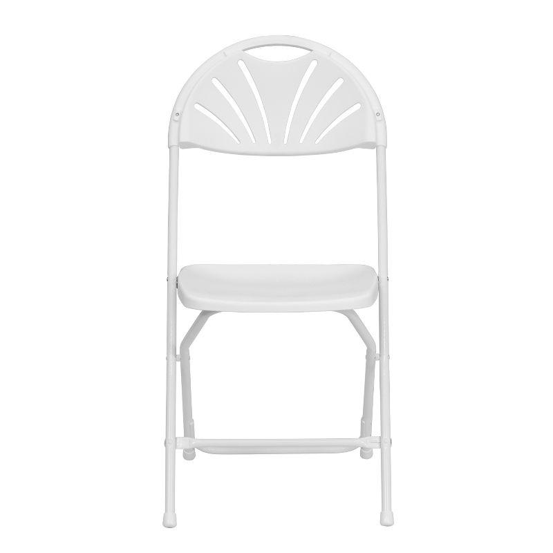 Emma and Oliver 2 Pack Wedding Party Event Fan Back Plastic Folding Chair Home Office