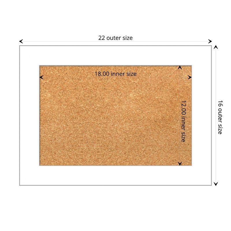 Amanti Art Wedge White Framed Corkboard, Natural Cork