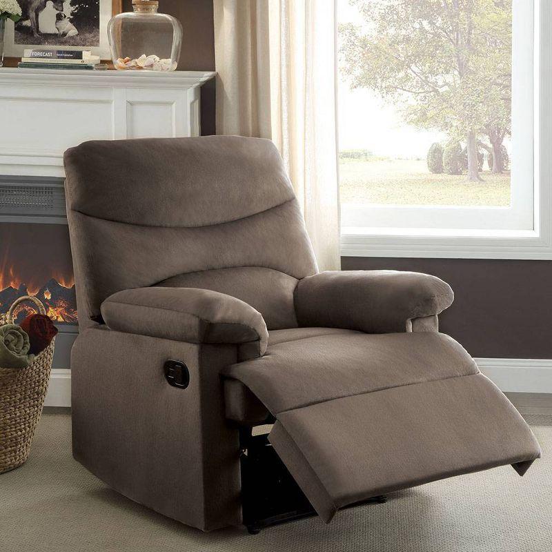 Acme Furniture Arcadia Woven Fabric Reclining Sofa Light Brown