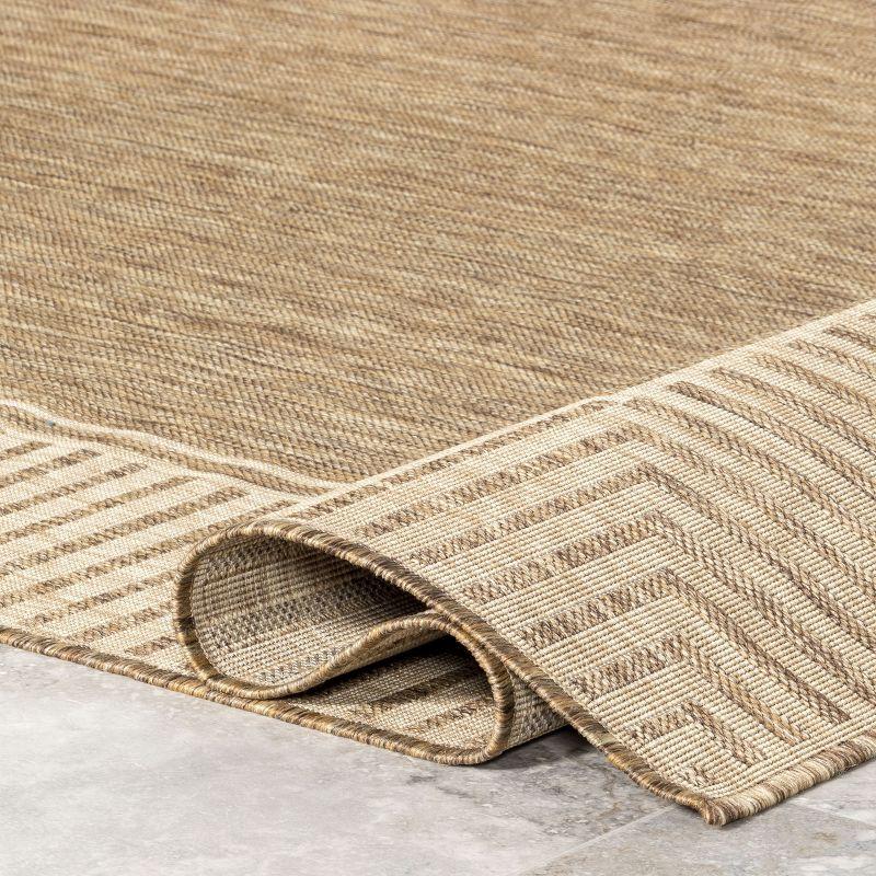nuLOOM 4' x 6' Outdoor Area Rug, Stain Resistant, Weather Resistant, High Traffic, Patio, Balcony, Outside, Living Room, Dining Room, Asha Light Brown
