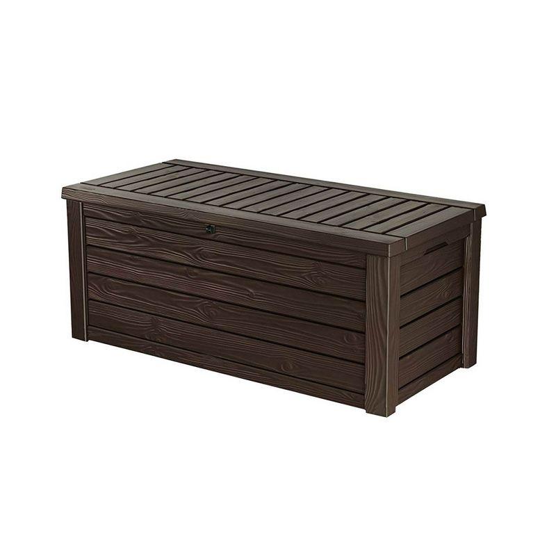 Westwood Resin Wicker 150 Gallon Outdoor Storage Deck Box, Dark Brown