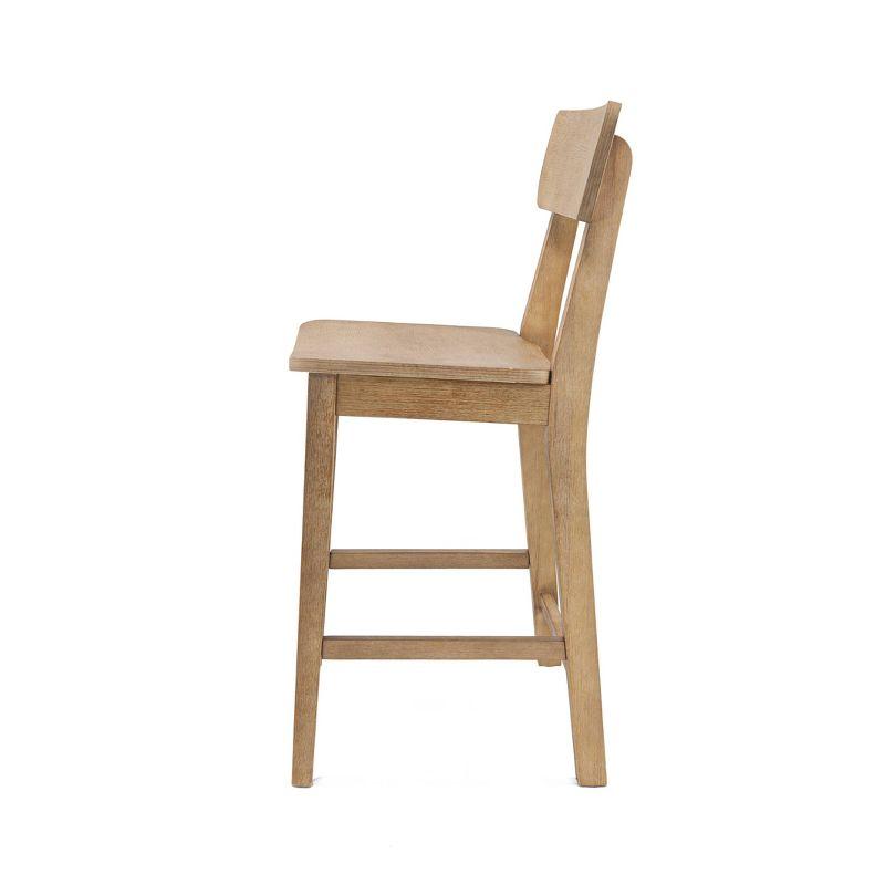 24" Torino Counter Height Barstool Barnwood - Boraam: Solid Wood, Farmhouse Style, Square Seat