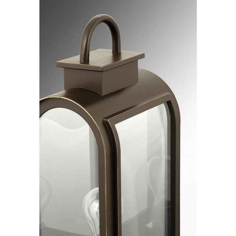 Progress Lighting Refuge 1-Light Outdoor Wall Lantern, Oil Rubbed Bronze, Clear Glass, Umber Reflector Panel